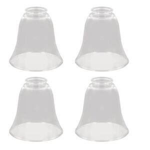 Set of 4 Aspen Creative Bell Clear Glass Ceiling Fan Shade